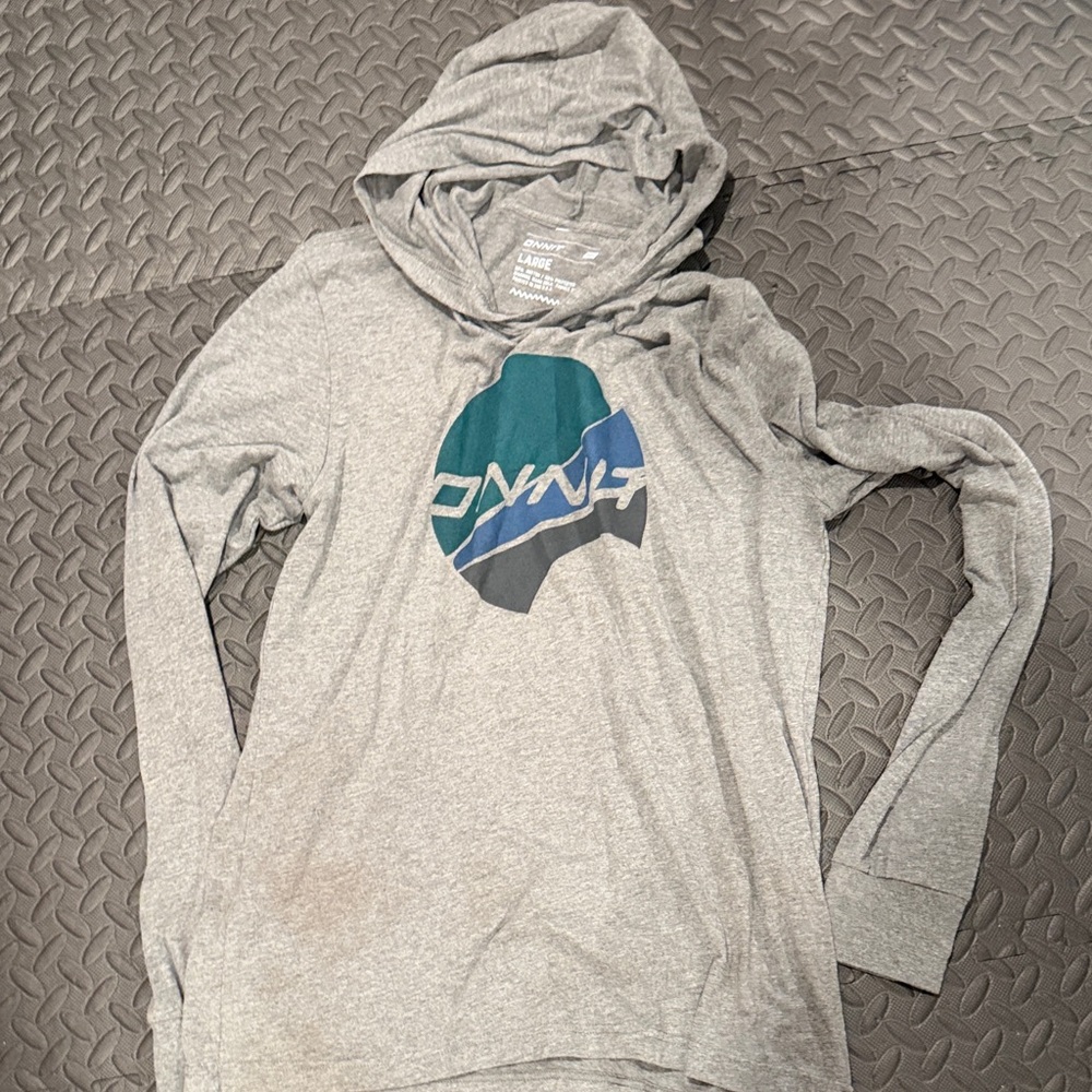 Gray Long Sleeve Shirt with Graphic Design